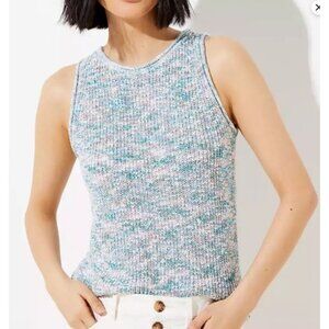 Loft Multicolor Knit Tank Top Sleeveless Lightweight Size PL